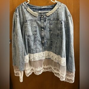 Denim and Lace Jacket Size 5XL